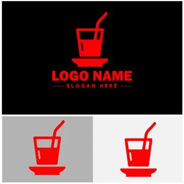 Beverage icon Drink Refreshment Beverage flat logo sign symbol editable vecto イラスト素材