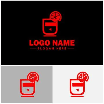 Beverage icon Drink Refreshment Beverage flat logo sign symbol editable vecto イラスト素材