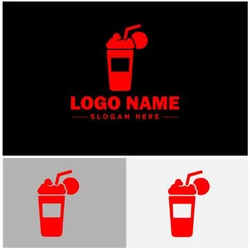 Beverage icon Drink Refreshment Beverage flat logo sign symbol editable vecto イラスト素材