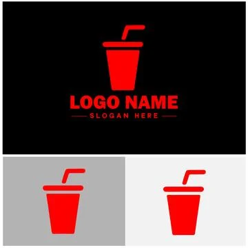 Beverage icon Drink Refreshment Beverage flat logo sign symbol editable vecto イラスト素材