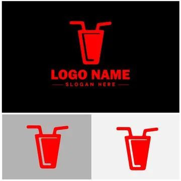 Beverage icon Drink Refreshment Beverage flat logo sign symbol editable vecto イラスト素材