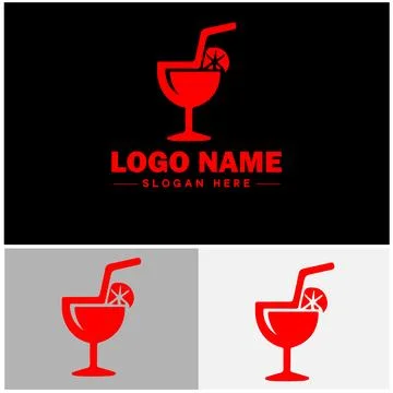Beverage icon Drink Refreshment Beverage flat logo sign symbol editable vecto イラスト素材