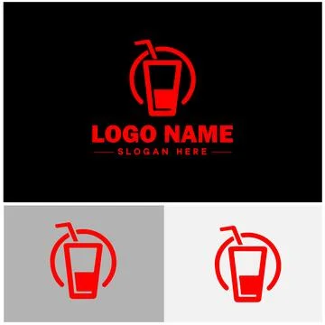 Beverage icon Drink Refreshment Beverage flat logo sign symbol editable vecto イラスト素材