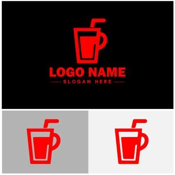 Beverage icon Drink Refreshment Beverage flat logo sign symbol editable vecto イラスト素材