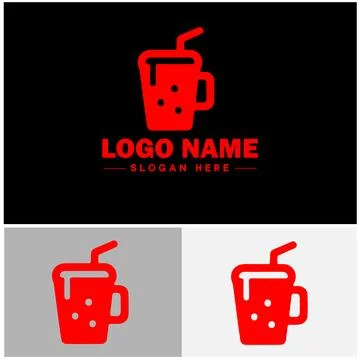 Beverage icon Drink Refreshment Beverage flat logo sign symbol editable vecto イラスト素材