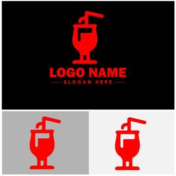 Beverage icon Drink Refreshment Beverage flat logo sign symbol editable vecto イラスト素材