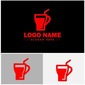 Beverage icon Drink Refreshment Beverage flat logo sign symbol editable vecto イラスト素材