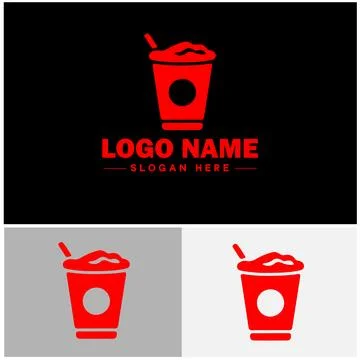 Beverage icon Drink Refreshment Beverage flat logo sign symbol editable vecto イラスト素材