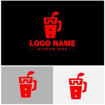 Beverage icon Drink Refreshment Beverage flat logo sign symbol editable vecto イラスト素材