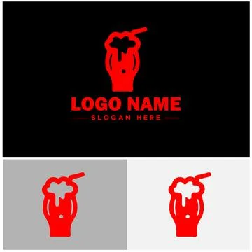 Beverage icon Drink Refreshment Beverage flat logo sign symbol editable vecto イラスト素材
