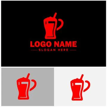 Beverage icon Drink Refreshment Beverage flat logo sign symbol editable vecto イラスト素材