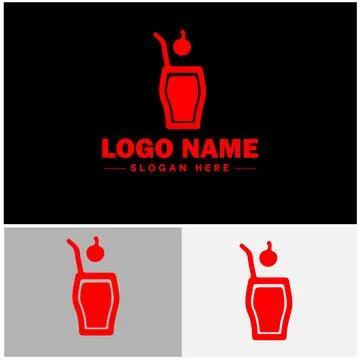 Beverage icon Drink Refreshment Beverage flat logo sign symbol editable vecto イラスト素材