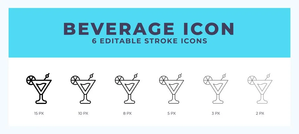 Beverage icon. Editable stroke line icon vector illustration. 스톡 일러스트