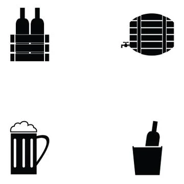 Beverage icon set Stock Illustration