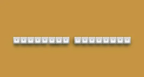 Beverage industry text on a 3d keyboard button with shadow concept series Stock Illustration