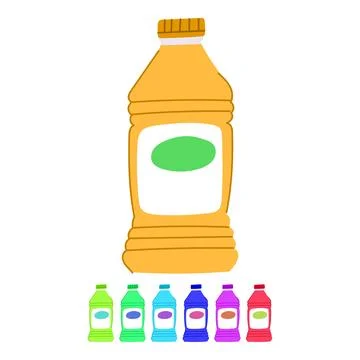 Beverage juice bottle vector cartoon graphic Stock Illustration