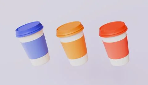 Beverage package mockup design for branding, Disposable plastic drink cup Stock Illustration