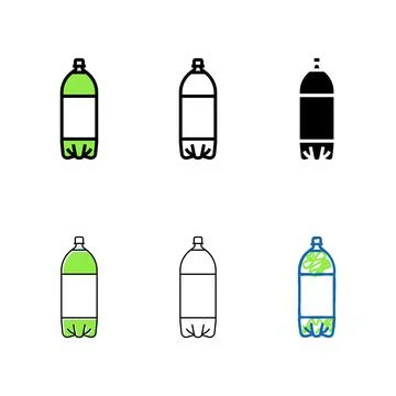 Beverage range soda plastic bottle color icon vector Stock Illustration