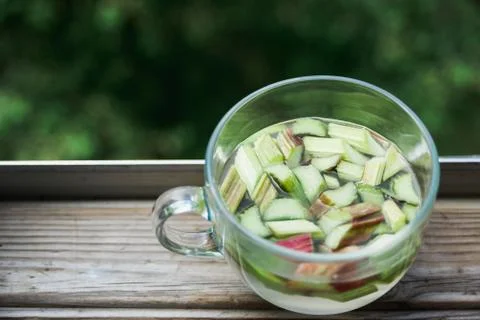 Beverage of rhubarb Stock Photos