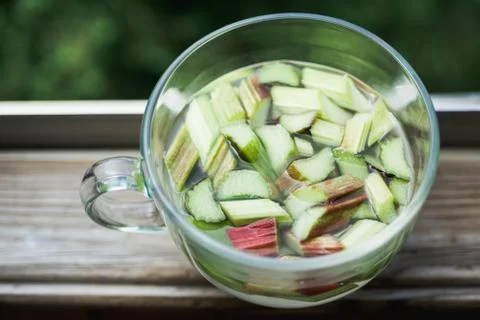 Beverage of rhubarb Stock Photos