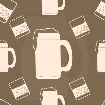Beverage Seamless Pattern Stock Illustration