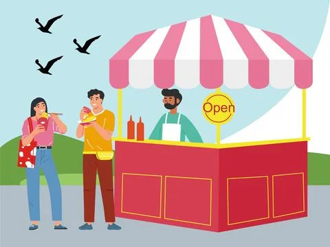 Beverage Stall Concept Illustration Stock Illustration