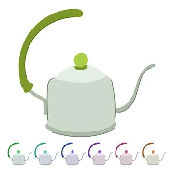 Beverage steel drip kettle vector cartoon graphic 스톡 일러스트