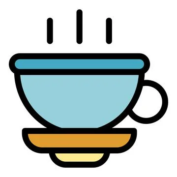 Beverage tea cup icon color outline vector 스톡 일러스트