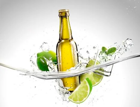 Beverage template with ingredients Stock Illustration
