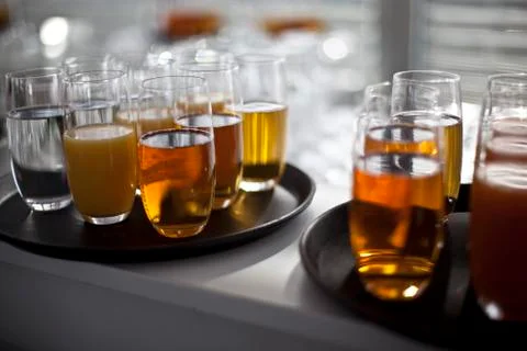 Beverages buffet breakfast Stock Photos