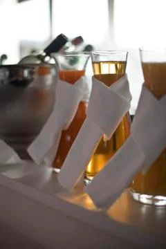 Beverages buffet breakfast Stock Photos