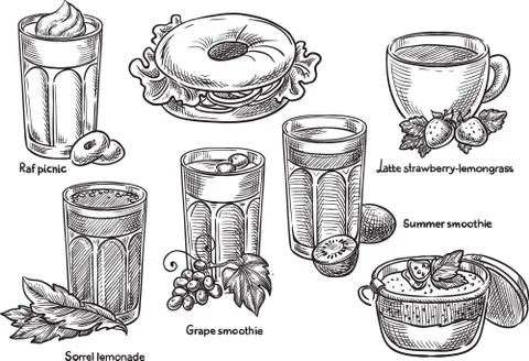 Beverages. Stock Illustration
