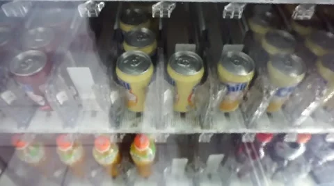 Beverages sold in vending machine Stock Footage