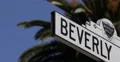 Beverly Hills Drive Close Up Street Sign Los Angeles Palm Tree Establishing Shot 4k or 4k+ Resolution
