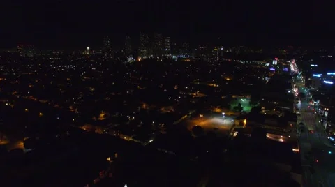 Beverly hills night drone fly Stock Footage 54748872