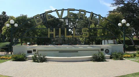 Beverly Hills Sign 3 Stock Footage 24974939