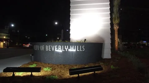 Beverly hills sign drone Stock Footage 63383845