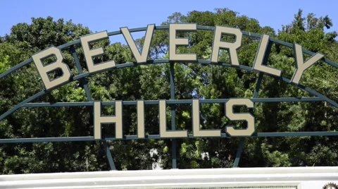 Beverly Hills sign Stock Footage 41685778