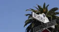 Beverly Hills Sign, Palm Trees, Street Sign, Los Angeles, California, Blue Sky HD Footage
