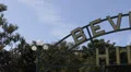 Beverly Hills Sign, Palm Trees, Street Sign, Los Angeles, California, Blue Sky HD Footage