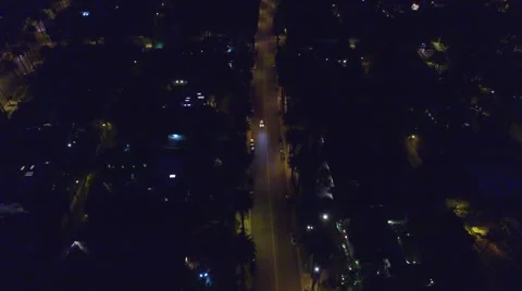 Beverly hills streets drone fly over Vidéo 54746583