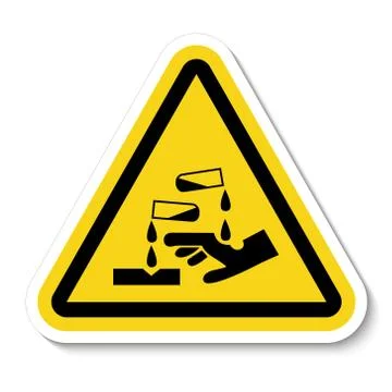 Beware Corrosive Substance Symbol Isolate On White Background,Vector Illustra Stock Illustration