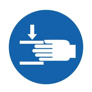 Beware Of Crushing Hand Symbol Isolate On White Background, Vector Illust Stock Illustration