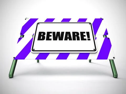 Beware of danger concept icon shows hazards and risks - 3d illustration Ilustração Stock