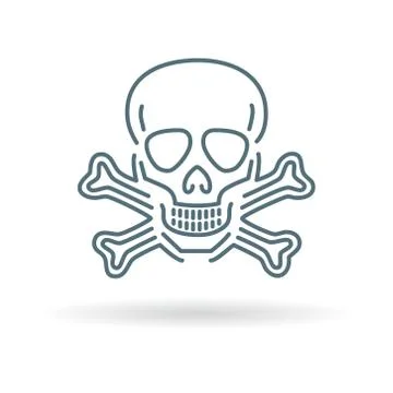 Beware danger skull icon Stock Illustration