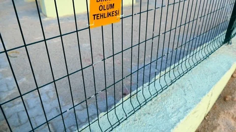 "Beware of death" by Turkish warning sign Stock Footage 101300908