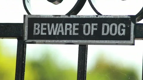 Beware of Dog Sign Stock Footage 740445