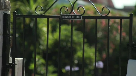 Beware of Dog Sign Medium Stock Footage 739707