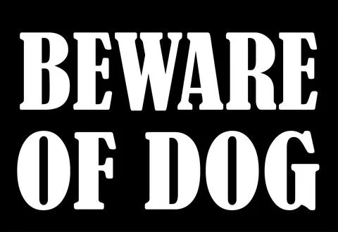 Beware of dog sign table vector illustration isolated. Stock Illustration