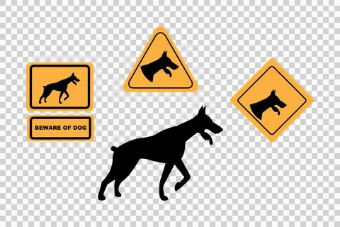 Beware of Dog Warning Icon. Guard Dog Danger Prohibited Sign Pictogram Ilustração Stock